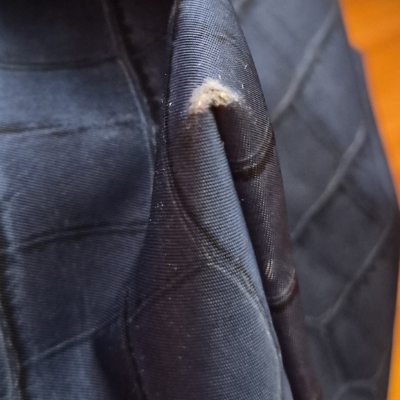 Rare Longchamp Le Pliage Ostrich Trim Nylon Croc Print Tote Blue/teal - Picture 8 of 16